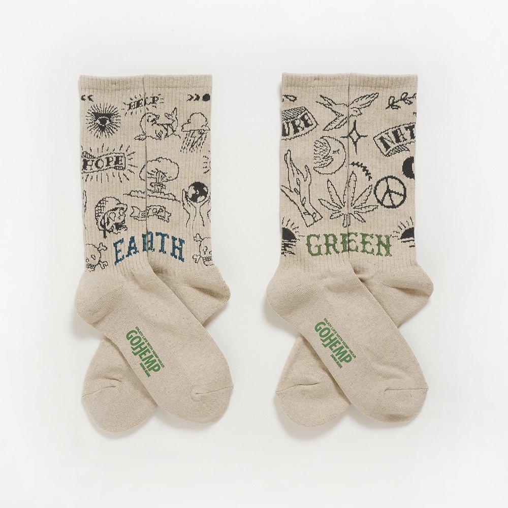 GOHEMP ( إ ) إץå GREEN EARTH CREW SOCKS GHG0102GLL