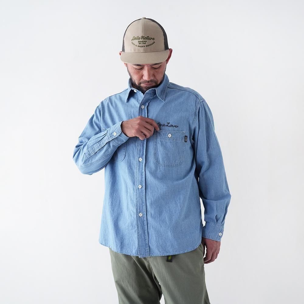 EMBROIDERY SHIRT GOHEMP ヒッピー　シャンブレーシャツ EMBROIDERY SHIRT GOHEMP ヒッピー シャンブレーシャツ