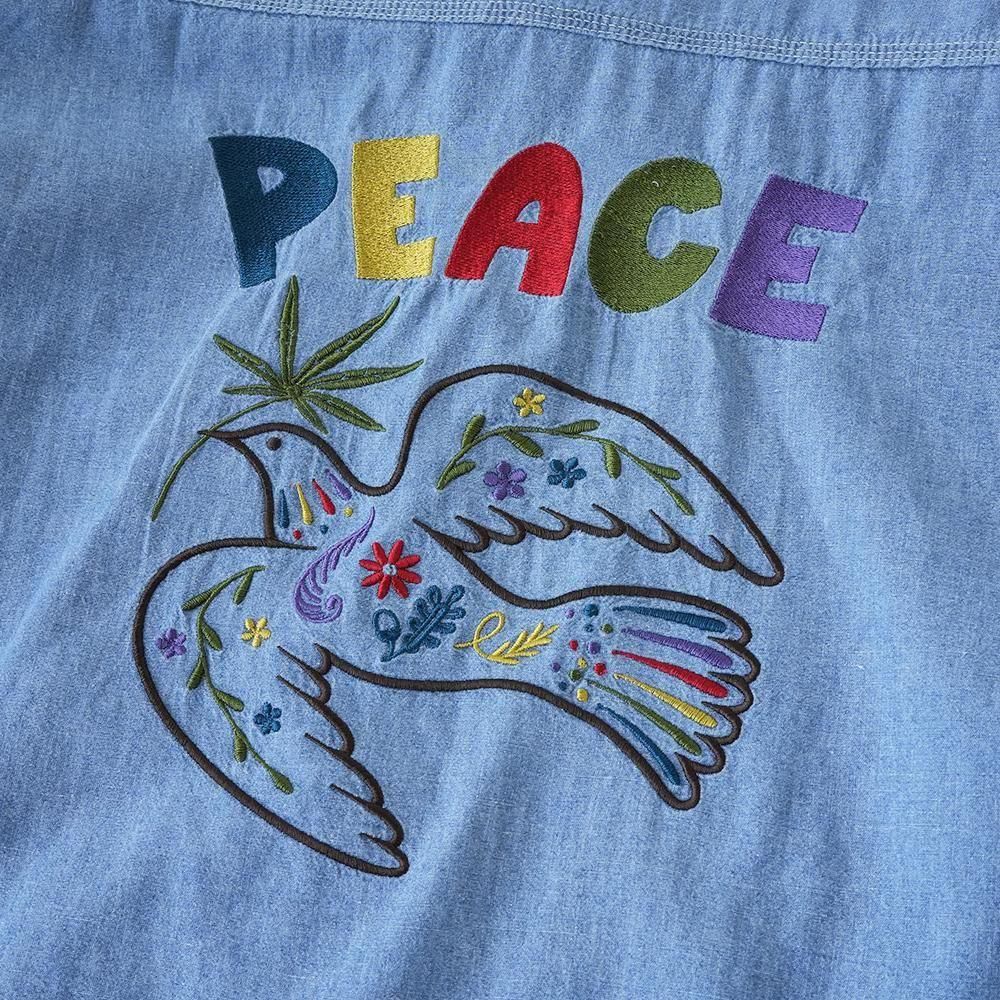 EMBROIDERY SHIRT GOHEMP ヒッピー　シャンブレーシャツ ヴィンテージ70年代刺繡シャンブレーシャツ手刺繡ヒッピーシャツ