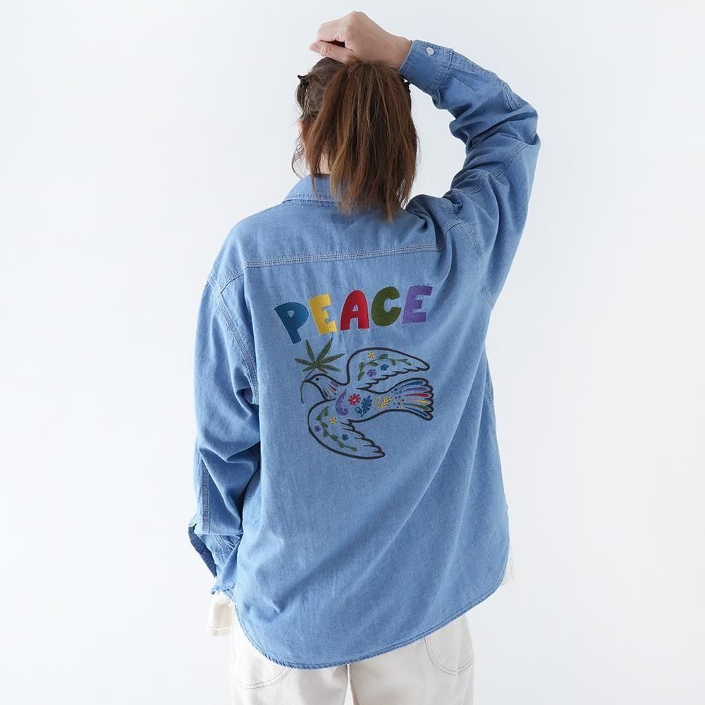 EMBROIDERY SHIRT GOHEMP ヒッピー　シャンブレーシャツ EMBROIDERY SHIRT GOHEMP ヒッピー シャンブレーシャツ