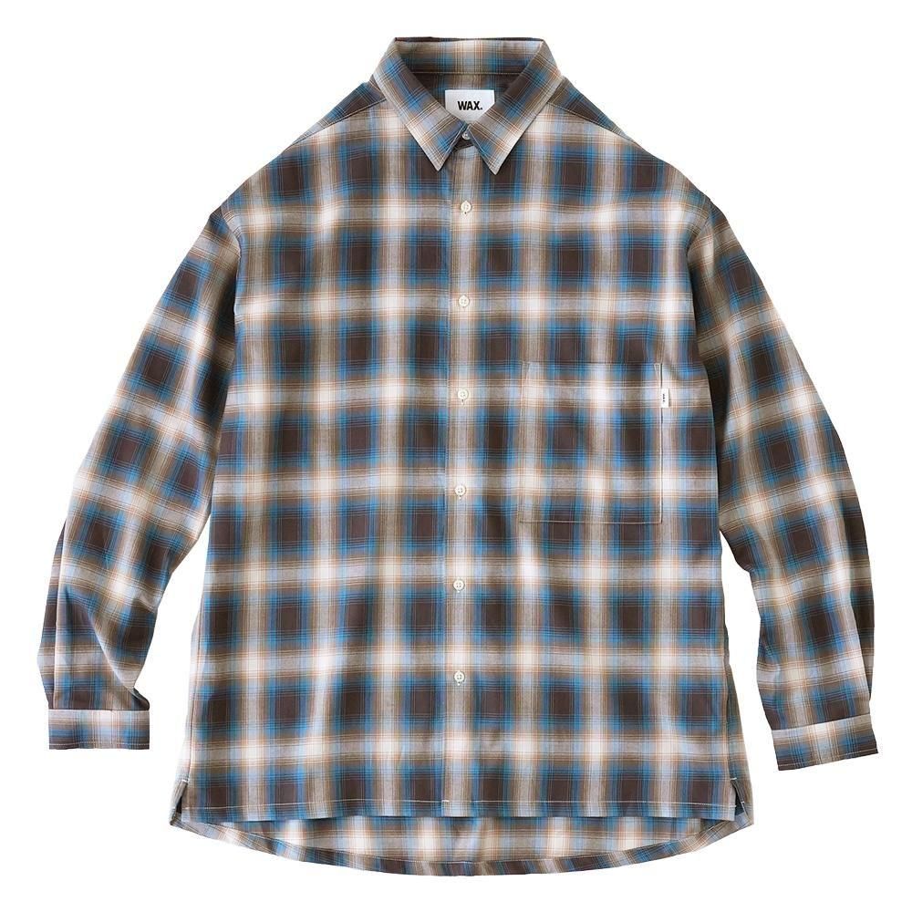 WAX ( å ) ֥å OMBRE CHECK SHIRTS ( BLUE ) WX-0420