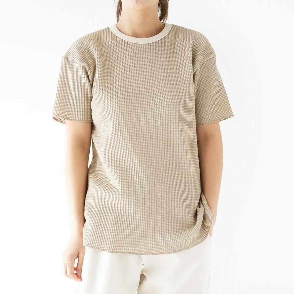 MOUN TEN. ( ޥƥ ) åեT BICOLOR WAFFLE T ( SAND  ECRU ) ͥ MT106-1720