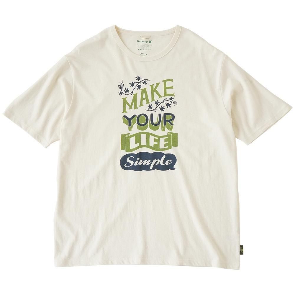 GOHEMP ( إ ) T MAKE LIFE SIMPLE WIDE FITS TEE ( NATURAL ) GHC4532MYL (磻ɥ륨å)