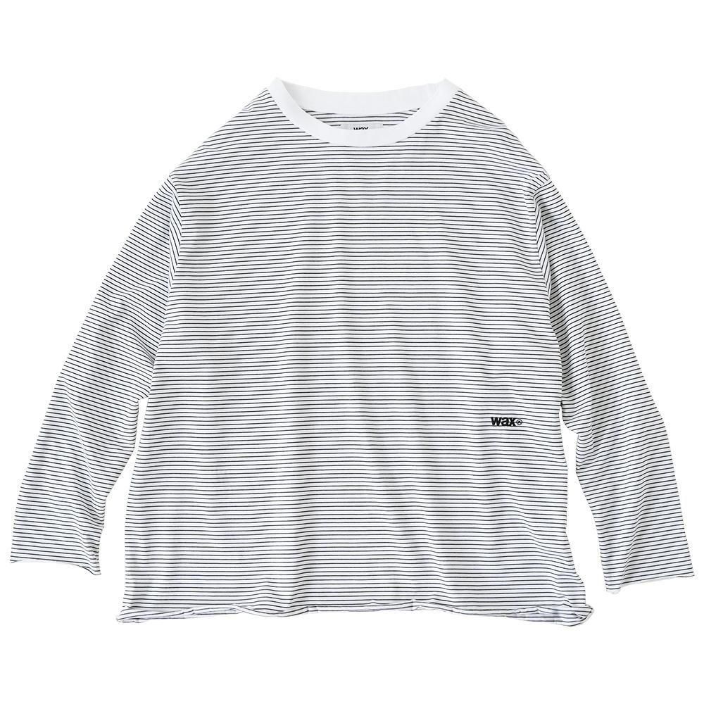 WAX ( ワックス ) ストライプロングスリーブ PIN STRIPE CUT OFF
