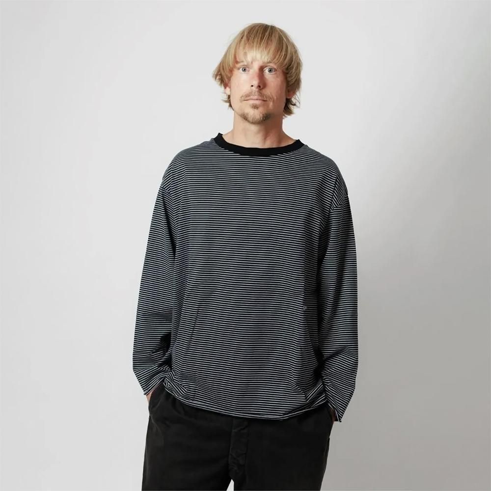 WAX ( ワックス ) ストライプロングスリーブ PIN STRIPE CUT OFF LONG