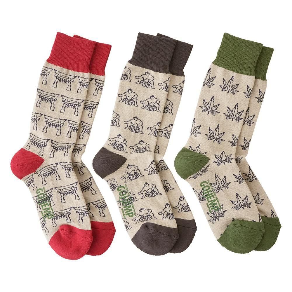 GOHEMP ( إ ) إץå JAPONISM CREW SOCKS GHG0118GLL