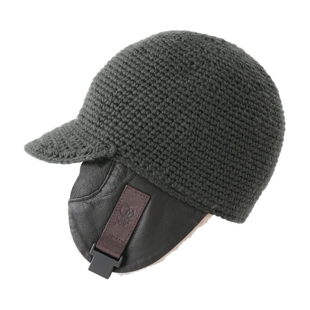 LADE ( 쥤 ) ӡˡ PLAIN FIREMAN HOG + MERINO WOOL BOA + LEATHER STRAPS ( DARK GRAY ) XL (61cm)