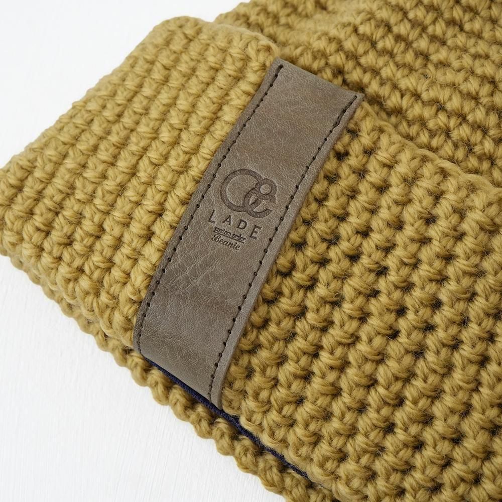 LADE ( レイド ) ビーニー PLAIN CUFF LEATHER ( GINGER ) L+ (60cm
