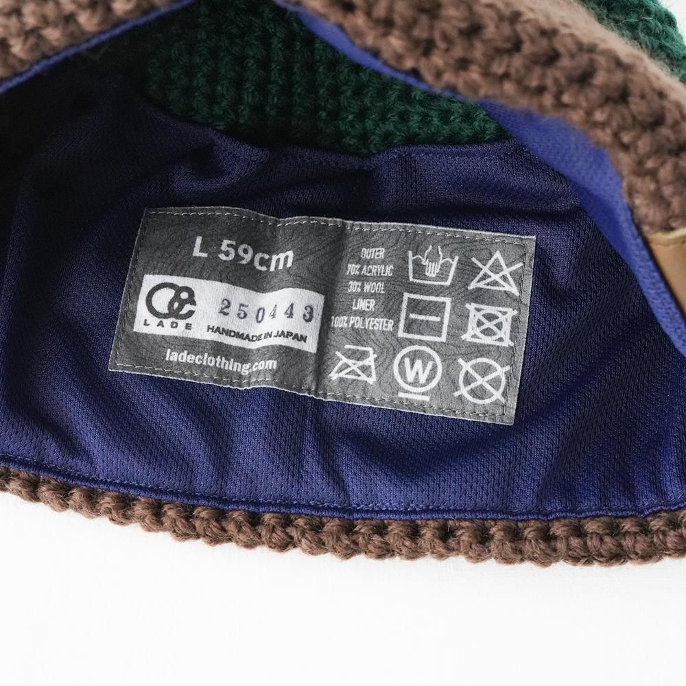 LADE ( レイド ) ビーニー PLAIN CUFF LEATHER + 雪板男ワッペン