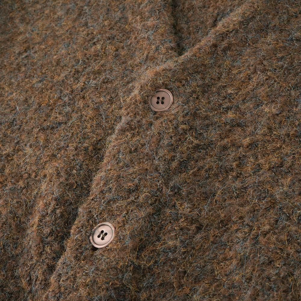 WAX ( ワックス ) ニットカーディガン POODLE KNIT CARDIGAN ( BROWN