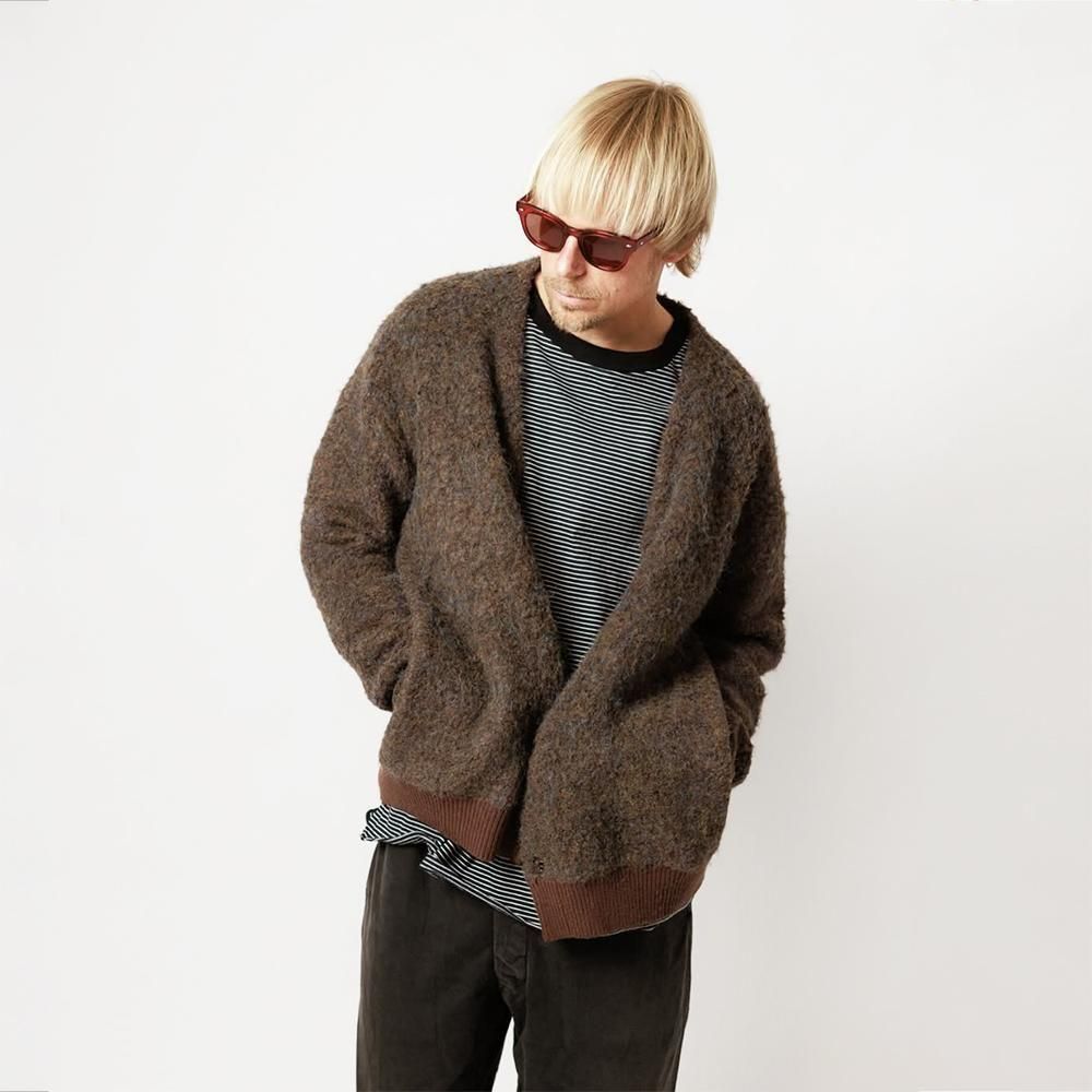 WAX ( ワックス ) ニットカーディガン POODLE KNIT CARDIGAN ( BROWN
