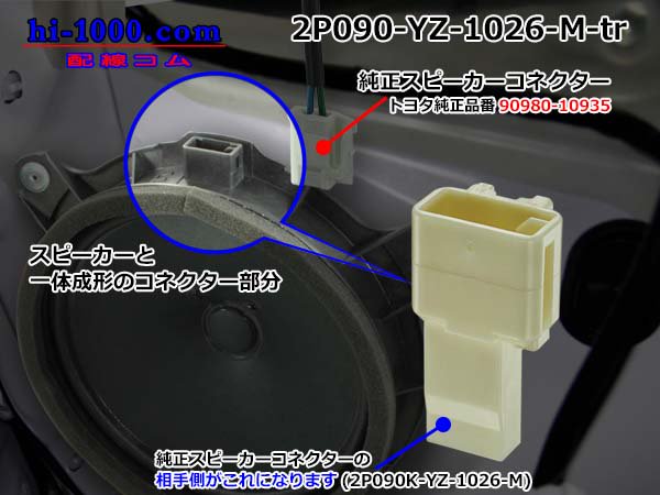 ○矢崎総業製090Ⅱシリーズ2極非防水Mコネクタのみ（端子別）/2P090-YZ