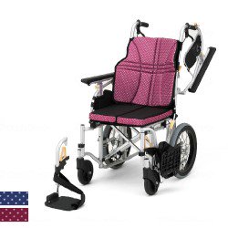介助用車椅子ＮＡＨ－Ｕ2W ウルトラ 多機能タイプ背折れ式・介助ブレーキ付