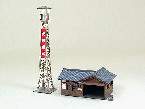 紙模型・消防分団 1/150 建物 ジオラマ