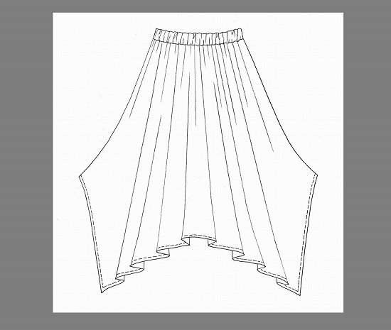 カスケードドレス スカート パターン 型紙 販売