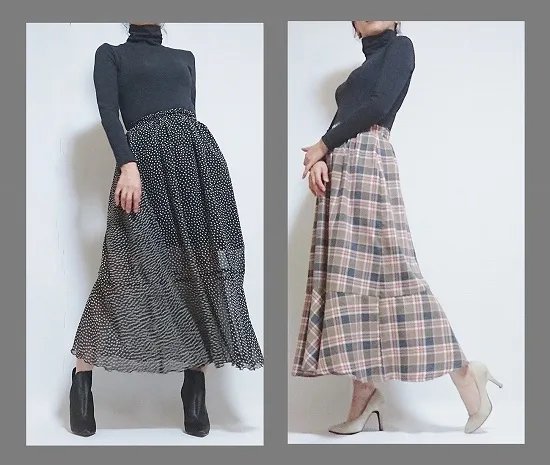 H&M 新作　パターンマキシスカート