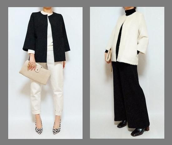 かぐれ　クルーネックジャケット　ノーカラージャケット ウールリネンクルーネックジャケット（ノーカラージャケット