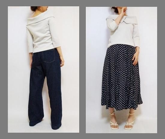 オフショルダーラップトップス パターン（型紙）販売