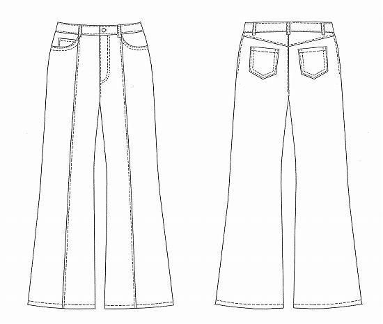 ストレッチベルボトムパンツ パターン(型紙)販売