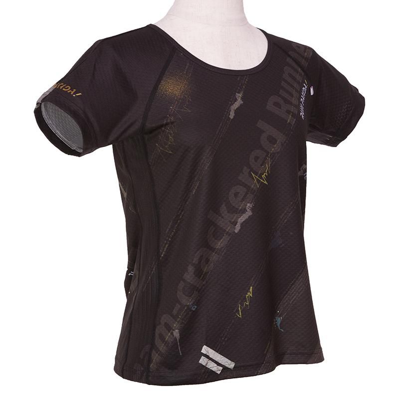 RUN PANDA! Ladies' EKIDEN CARBON Tシャツ(ブラック)