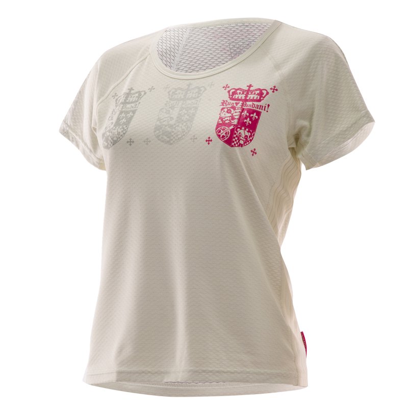 WHITE RUN PANDA! Ladies' CARBON Tシャツ/ Pink emblem