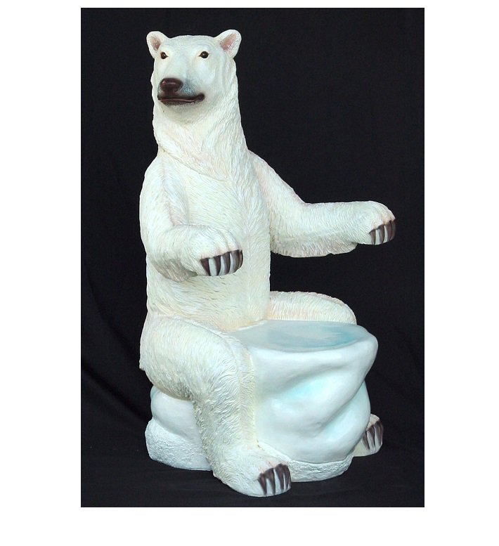 くま・クマ・熊】椅子・イス・いす☆しろくまのビッグサイズオブジェ 