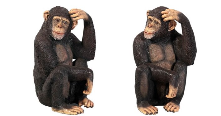 世界的に ☆猿☆おしゃれなチンパンジーのビッグオブジェ【97cm