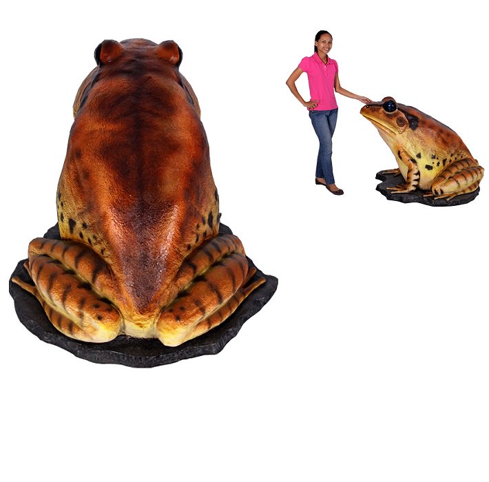 動物オブジェ　蛙 かえる☆縞足ガエルのビッグオブジェ【128cm】　 等身大フィギュア・置物