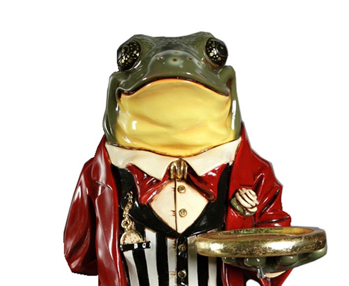 動物オブジェ☆蛙・かえる☆カエルのバトラー【55cm】（置物・フィギュア・ディスプレイ・等身大）
