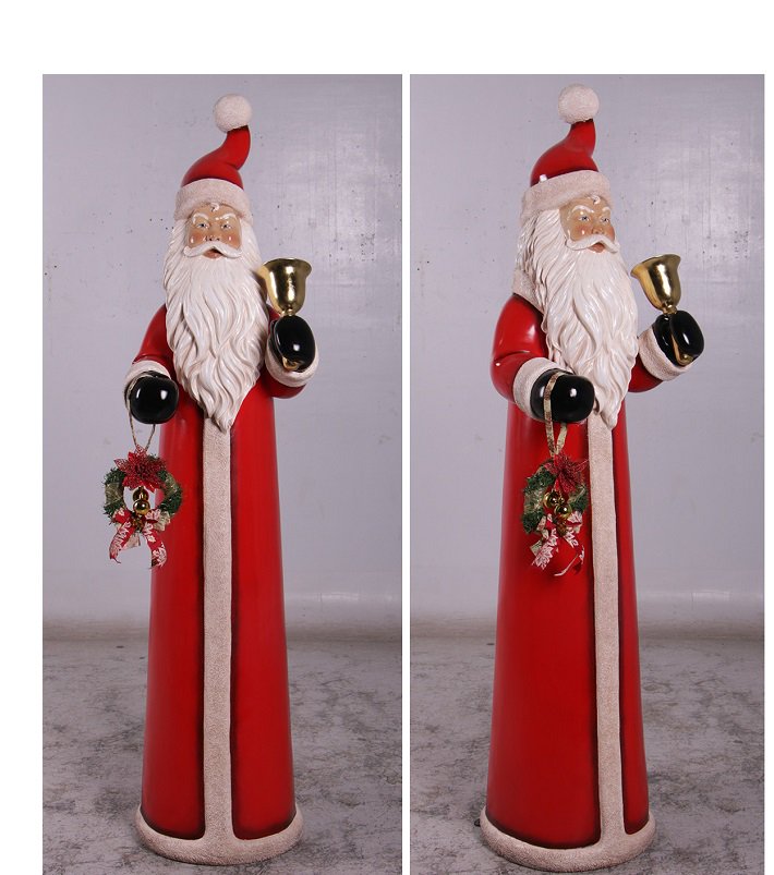 クリスマスオブジェ☆ベルとリースを持ったサンタクロース【182cm】等身大・フィギュア・置物・人形・ディスプレイ