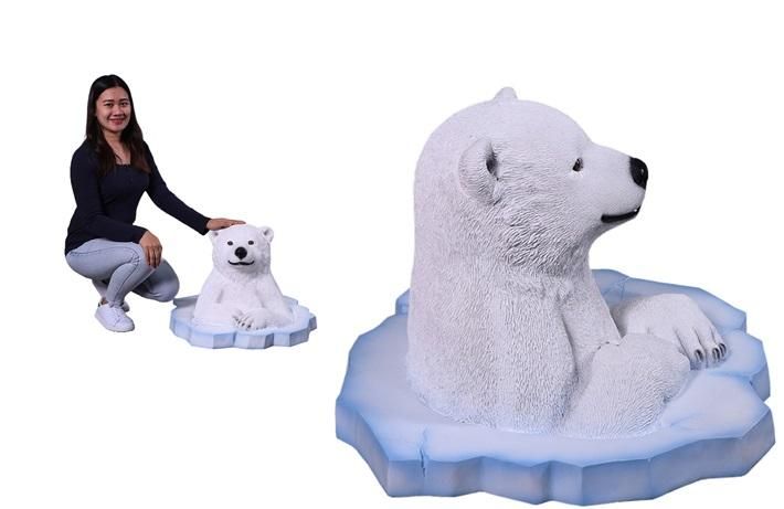 動物オブジェ☆熊・くま・シロクマ☆見つめる白クマの子ども 動物オブジェ☆熊・くま・シロクマ☆見つめる白クマの子ども