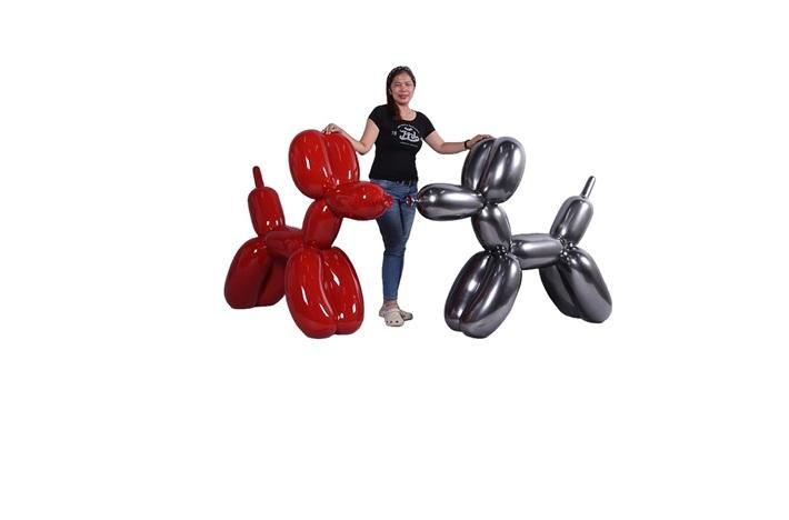 風船バルーンアートのビッグオブジェ☆ドッグ犬【シルバー 155cm 風船バルーンアートのビッグオブジェ☆ドッグ犬【シルバー 155cm