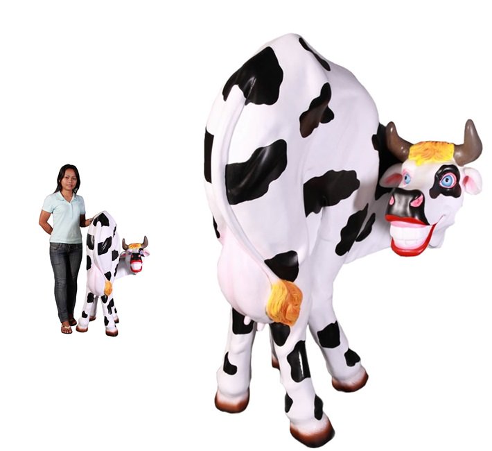 牛のオブジェ☆ 愉快な乳牛【110cm】　うし・牛・等身大・オブジェ・置物・什器、装飾・ディスプレイ・ディスプレー