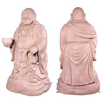 木製 笑顔の仏像 約30cm 彫刻　オブジェ　布袋様 Yahoo!オークション - 【驚安 数量限定 】 笑顔の布袋様 仏像