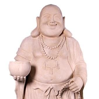 木製 笑顔の仏像 約30cm 彫刻　オブジェ　布袋様 木製 笑顔の仏像 約30cm 彫刻 オブジェ 布袋様 木製 笑顔の仏像 約30cm