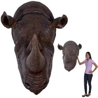 動物オブジェ☆サイの頭部 壁掛けオブジェ【116cm】☆等身大フィギュア