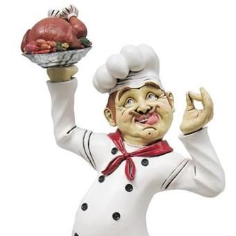ウェイター　シェフ　コック　置物　 人形　高さ約30cm　インテリア　飲食店 ウェイター シェフ コック 置物 人形 高さ約30cm インテリア 飲食店