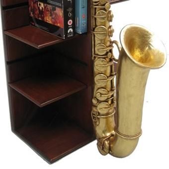 サックス　インテリア　雑貨　飾物 インテリアオブジェ☆サックス☆「サキソホーンNew」CD/DVDホルダー