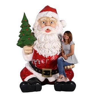 クリスマスオブジェ☆巨大な座るサンタクロース【218cm】☆ 等身