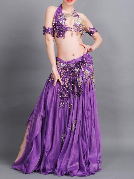 Bellaベリーダンス衣装 パープル紫 - ベリーダンス