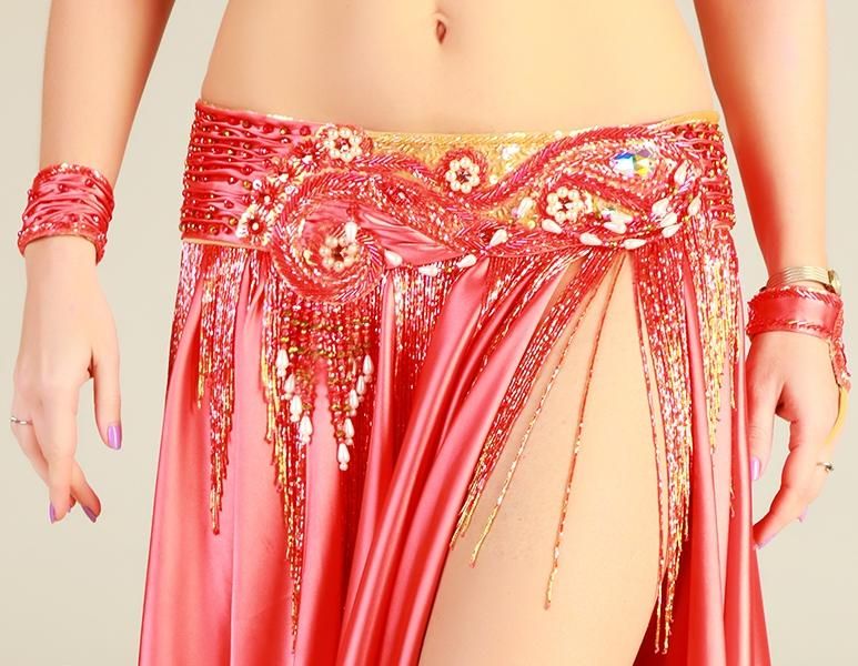 新品 ベリーダンス 衣装 コスチューム コーラルピンク オリエンタル コーラルピンク | Belly Treasure