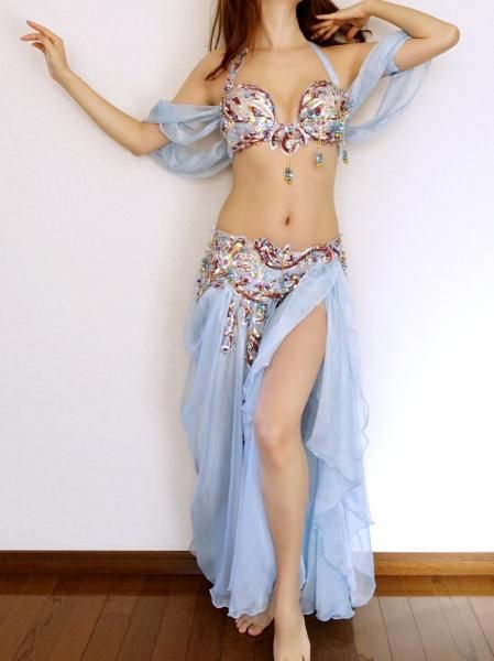 ベリーダンス 衣装　コスチューム　ホワイト　白　Hoyda エジプト エジプト製デザイナーズによるベリーダンス衣装ならエリフ