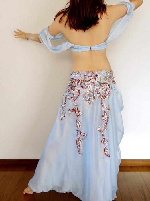 HOYDA ベリーダンス　衣装　ブルー　小柄な方向け HOYDA ベリーダンス 衣装 ブルー 小柄な方向け ベリーダンス衣装