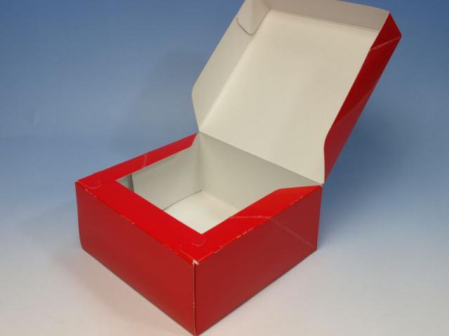 A60630 ロックBOX ６５ レッド１８５（5寸用）（200枚）185×185×65mm 光沢赤 正方形ケーキ箱 パッケージ中澤 - エージレス  保冷剤 乾燥剤 シーラーの通信販売 橘屋商事株式会社
