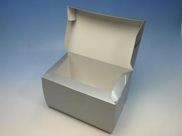 ケーキ箱 ロックBOX105 シルバー 4×6 （300枚） ロックボックス 