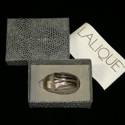 ☆LALIQUE ラリック Scarab（黄金虫）シルバー・箱・栞付き - ブランド