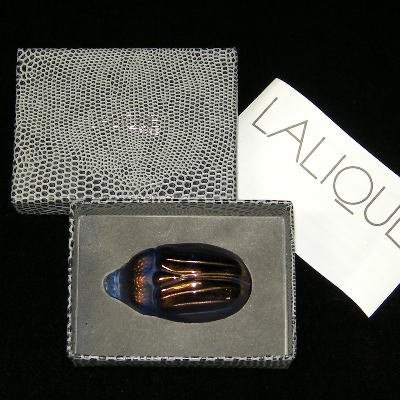 ☆LALIQUE ラリック Scarab（黄金虫）ブルー・箱・栞付き - ブランド ...