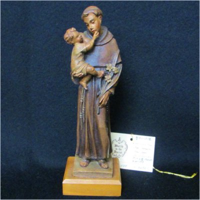 アンリ 木彫り人形 聖アントニオ像