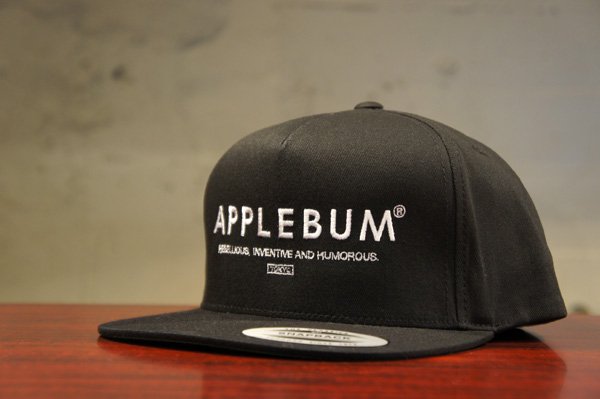 APPLEBUM Logo 5 Panel Snapback Cap BLACK - ANP ONLINE STORE