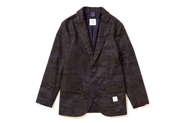 APPLEBUM Denim Multi Camo Tailored Jacket Navy Multi Camo